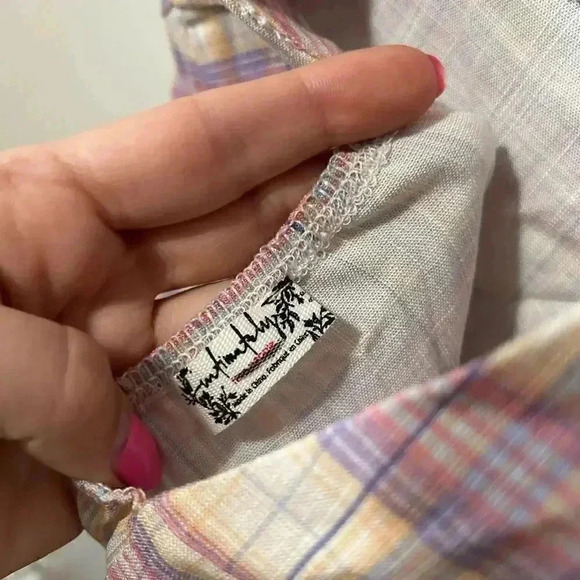 NWOT Free People Pastel just peachy Check Mini Dress S - Picture 6 of 6